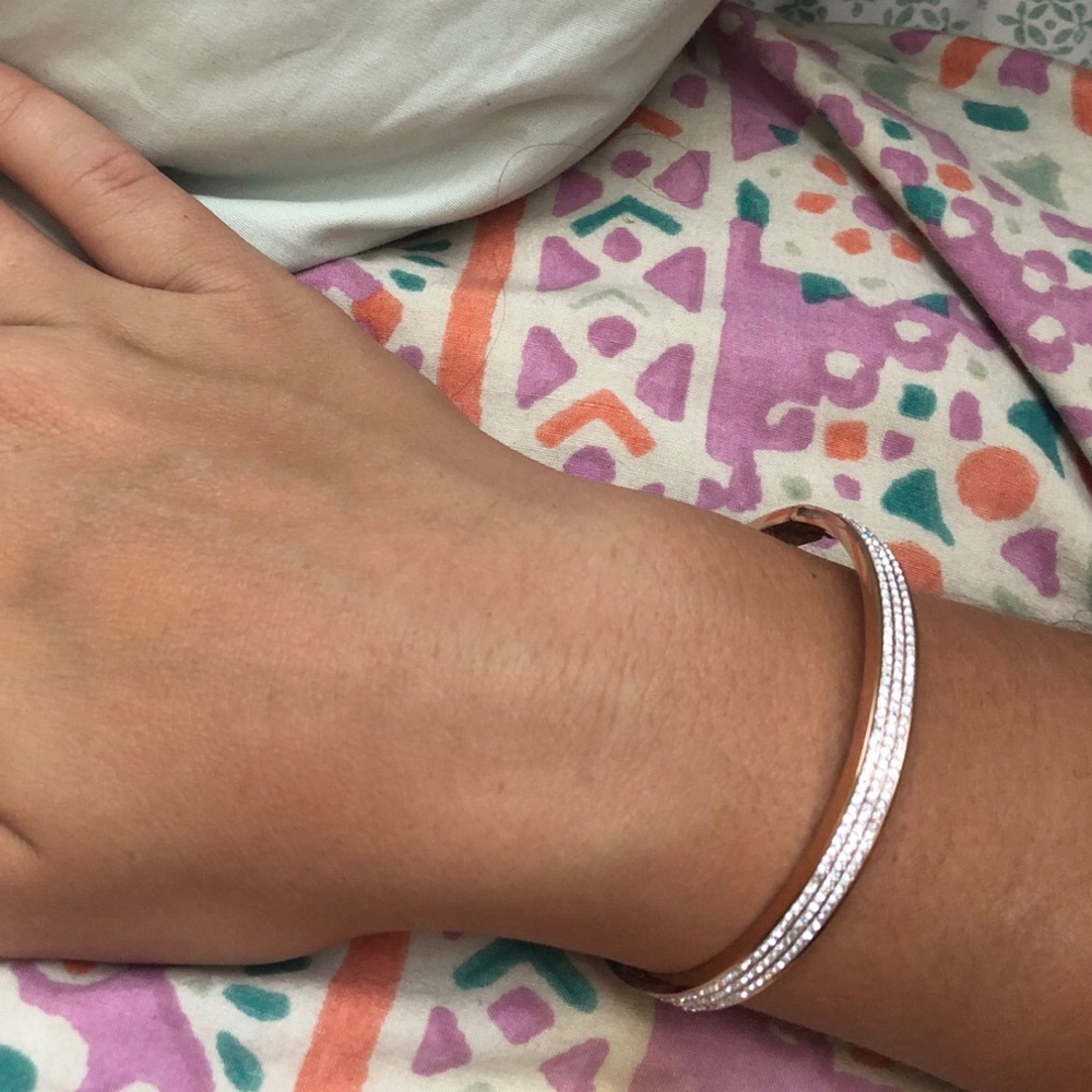 Rose gold and cubic zirconia cuff (tarnish proof)